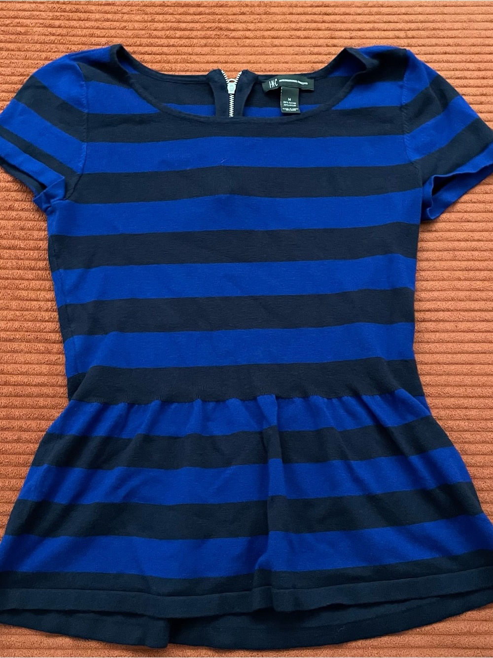 H&M women’s Blue and Black Striped top size M